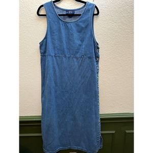 Y2K denim midi shift dress